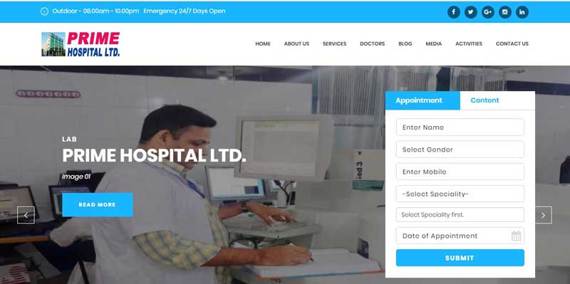 Hospital Website Development