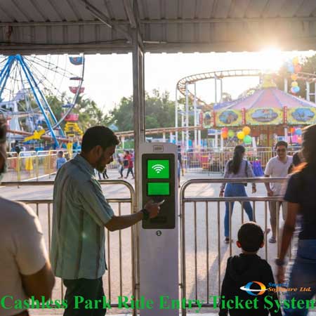 cashless park ride entry ticket system